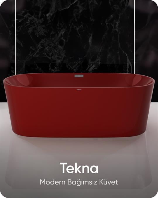Tekna Kırmızı Bağımsız Küvet 150x79x62 cm
