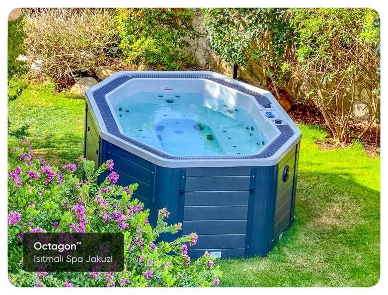 bahçe ve teras ısıtmalı spa masaj havuzu octagon