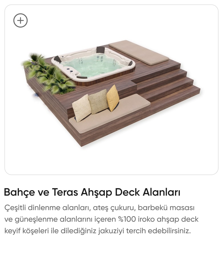 Isıtmalı Jakuzi ve Ahşap Deck Alanı