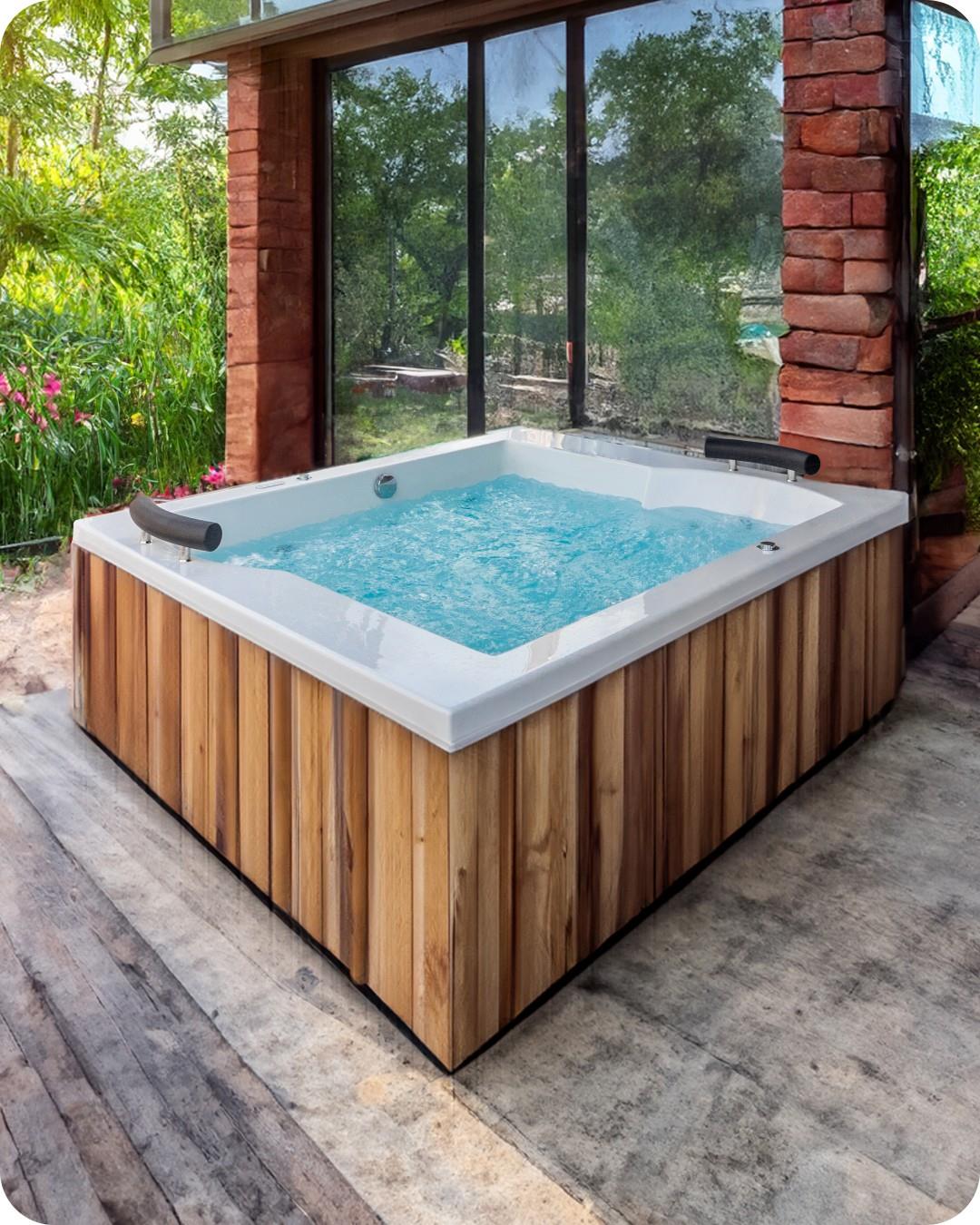 180x150 İroko Ahşap Panelli 2 Kişilik Jakuzi