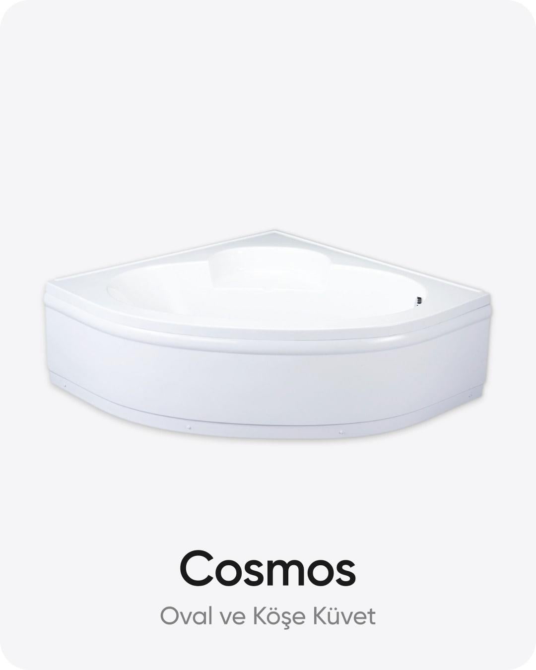 Cosmos Oval ve Köşe Dökme Akrilik Küvet 150x150x56 cm