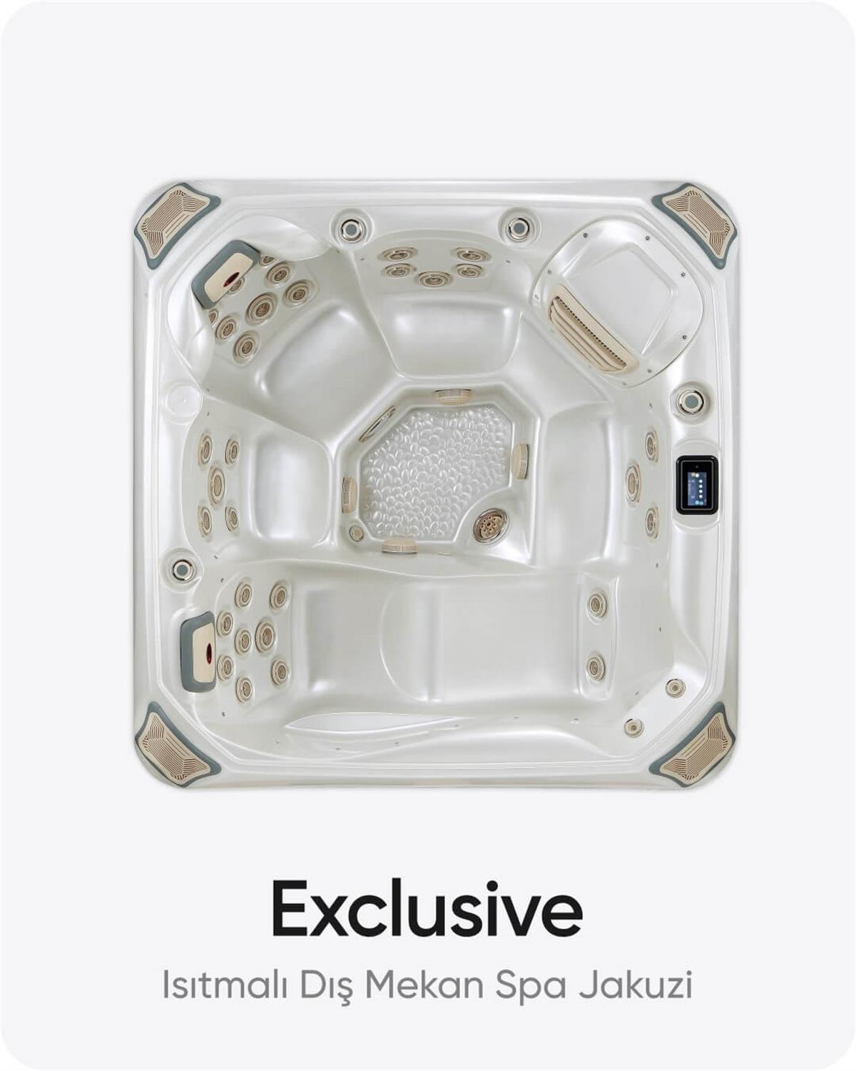 Dış Mekan Isıtmalı 5 Kişilik Bahçe ve Teras Spa Jakuzi 200x200X93 (h)