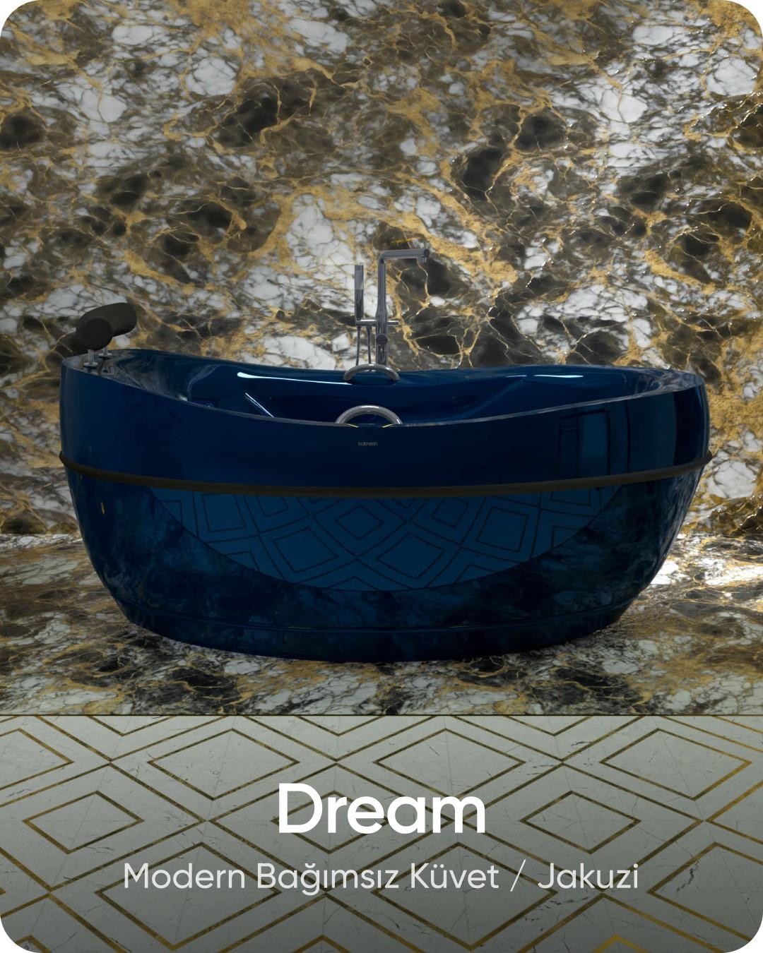 Dream Gece Mavisi Bağımsız Küvet / Jakuzi 190x95x80 cm