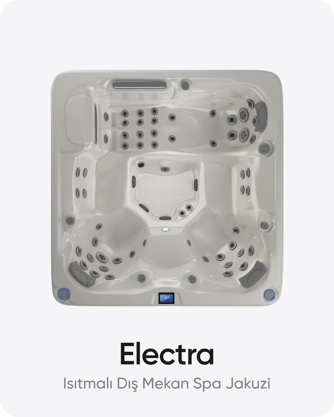 Electra 5 Kişilik Isıtmalı Dış Mekan Spa Jakuzi 220x220x93 cm Gypsum