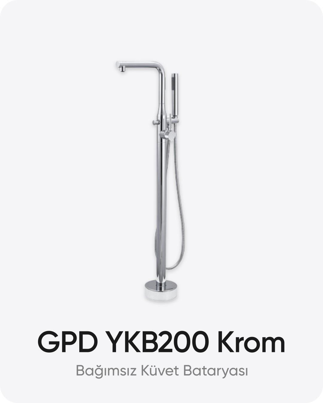GPD YKB200 Krom Ayaklı Bağımsız Küvet Bataryası