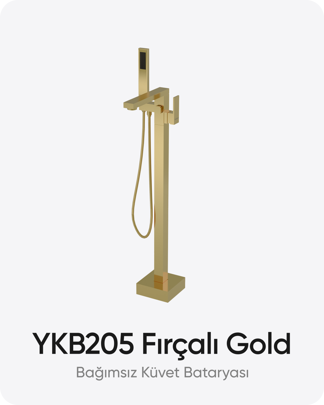 GPD YKB205 Fırçalı Gold Ayaklı Bağımsız Küvet Bataryası