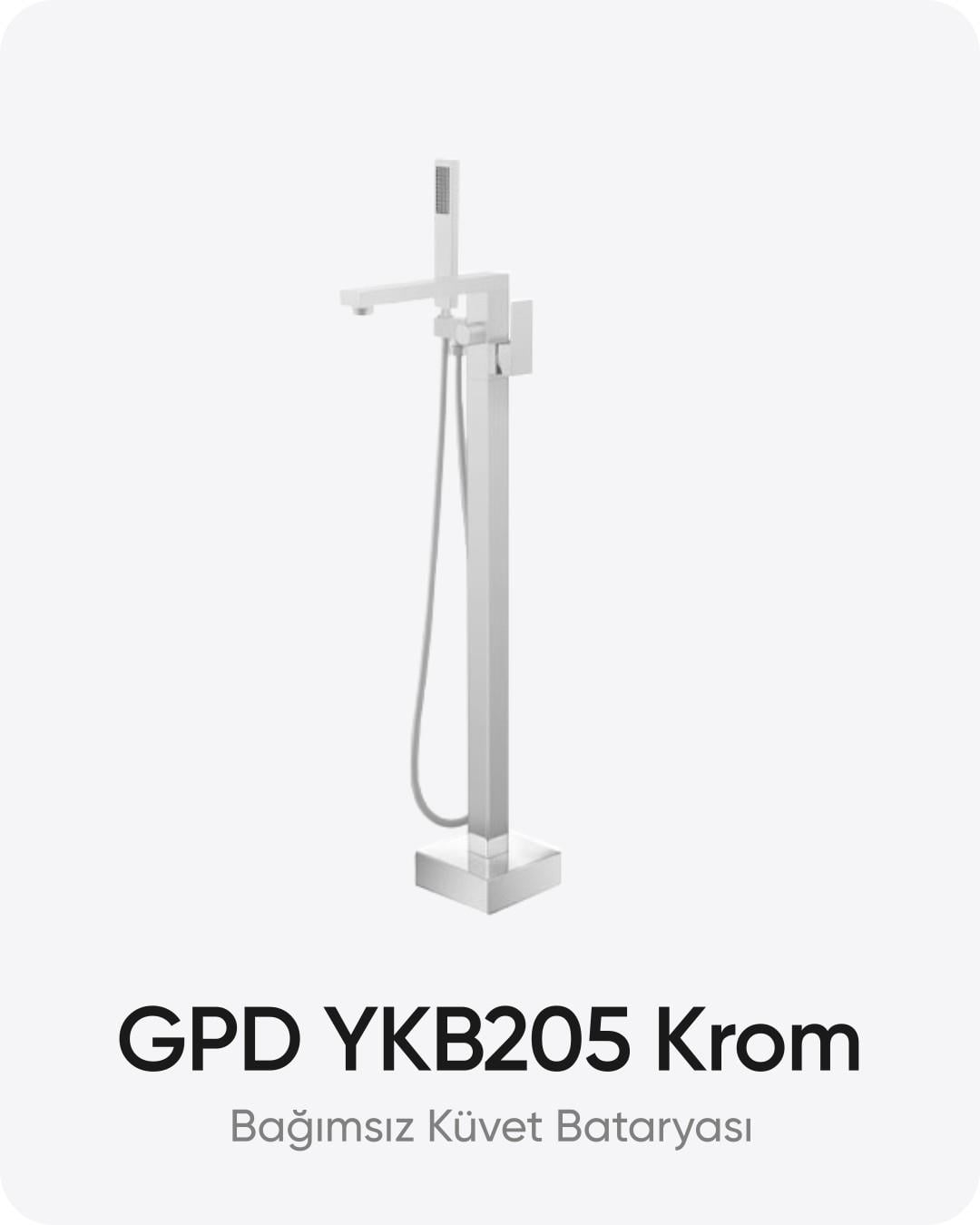 GPD YKB205 Krom Ayaklı Bağımsız Küvet Bataryası