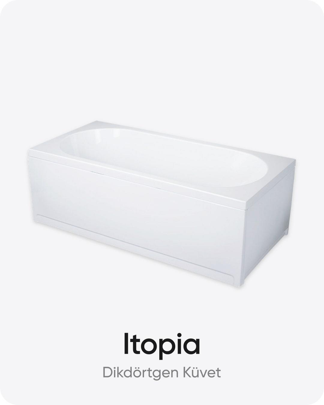 Itopia Dikdörtgen Dökme Akrilik Küvet 170x80x58 cm
