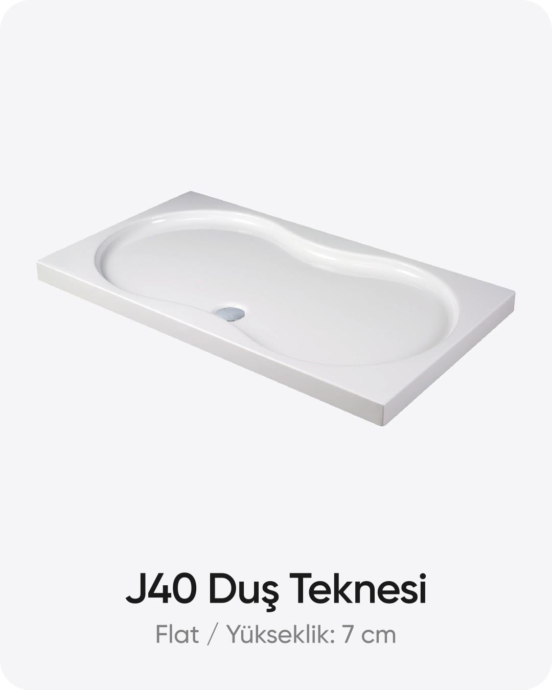 J40 Dikdörtgen Duş Teknesi 90x160 cm