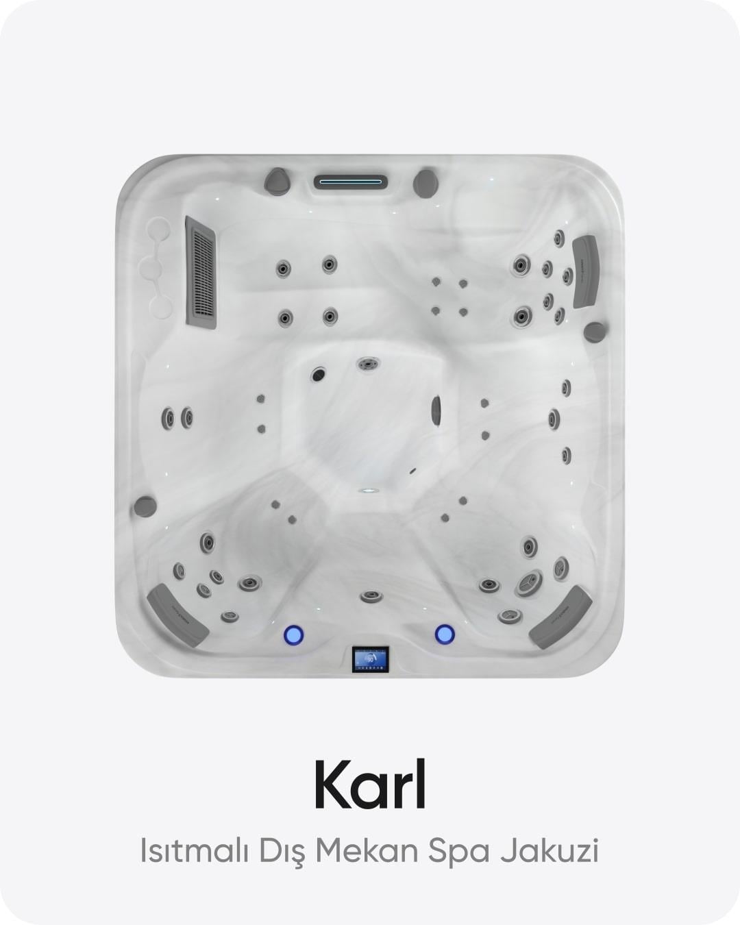 Karl 6 Kişilik Isıtmalı Dış Mekan Spa Jakuzi 200x200x80 cm