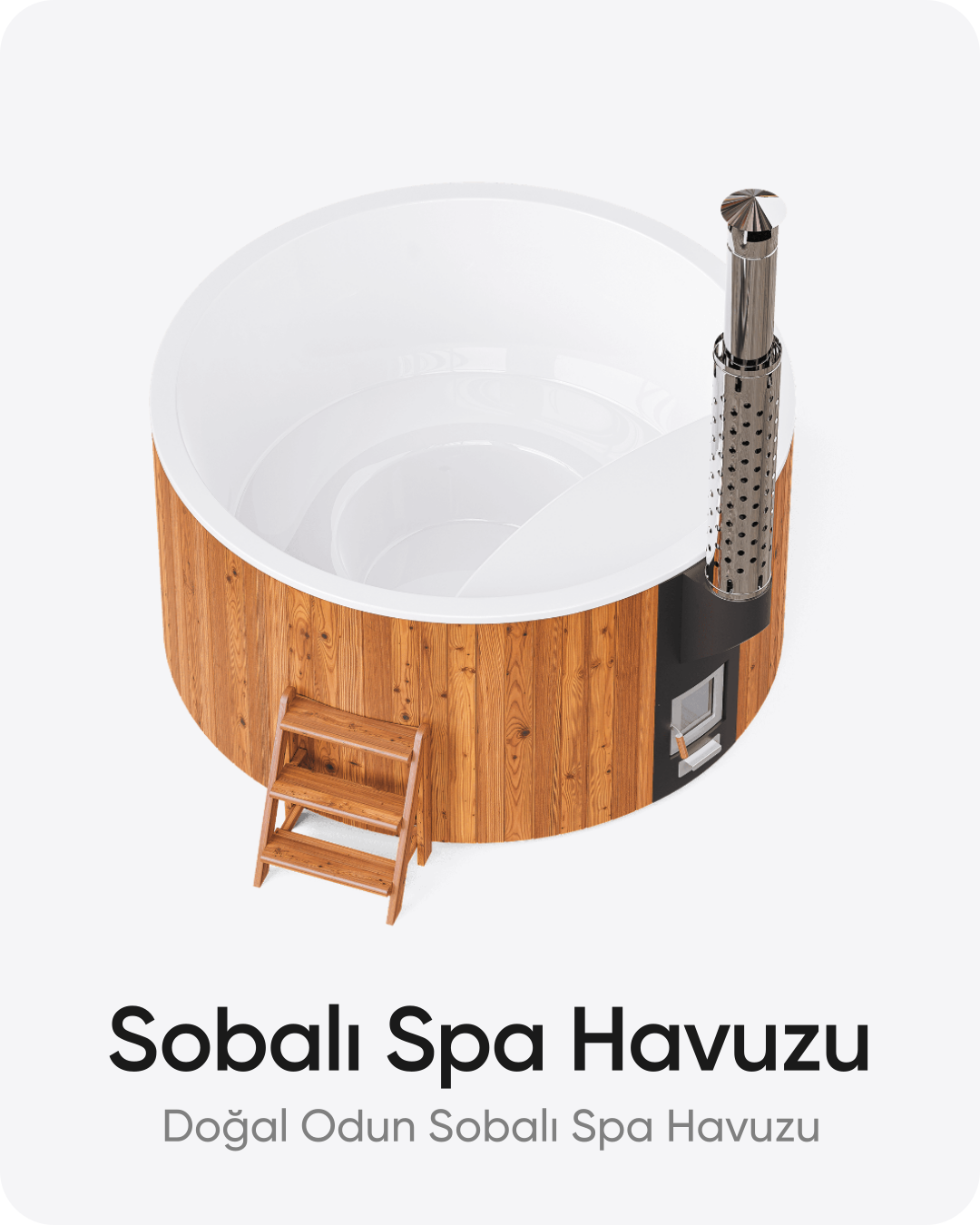 Odun Sobalı Dış Mekan Spa Havuzu