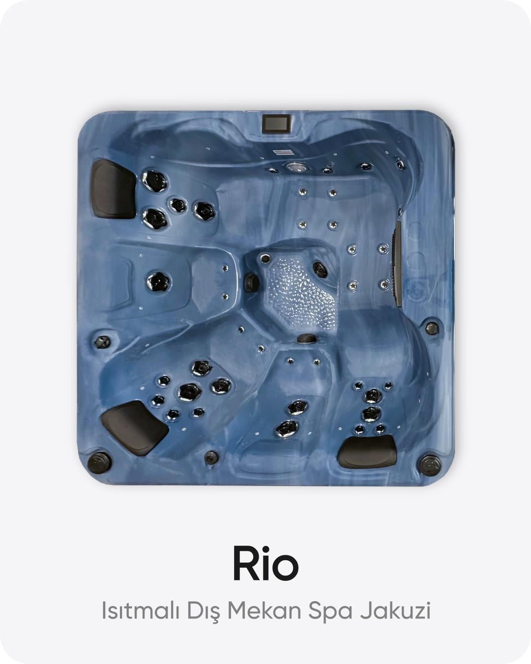 Rio Ocean Blue 5 Kişilik Isıtmalı Dış Mekan Spa Jakuzi 200x200x85 cm