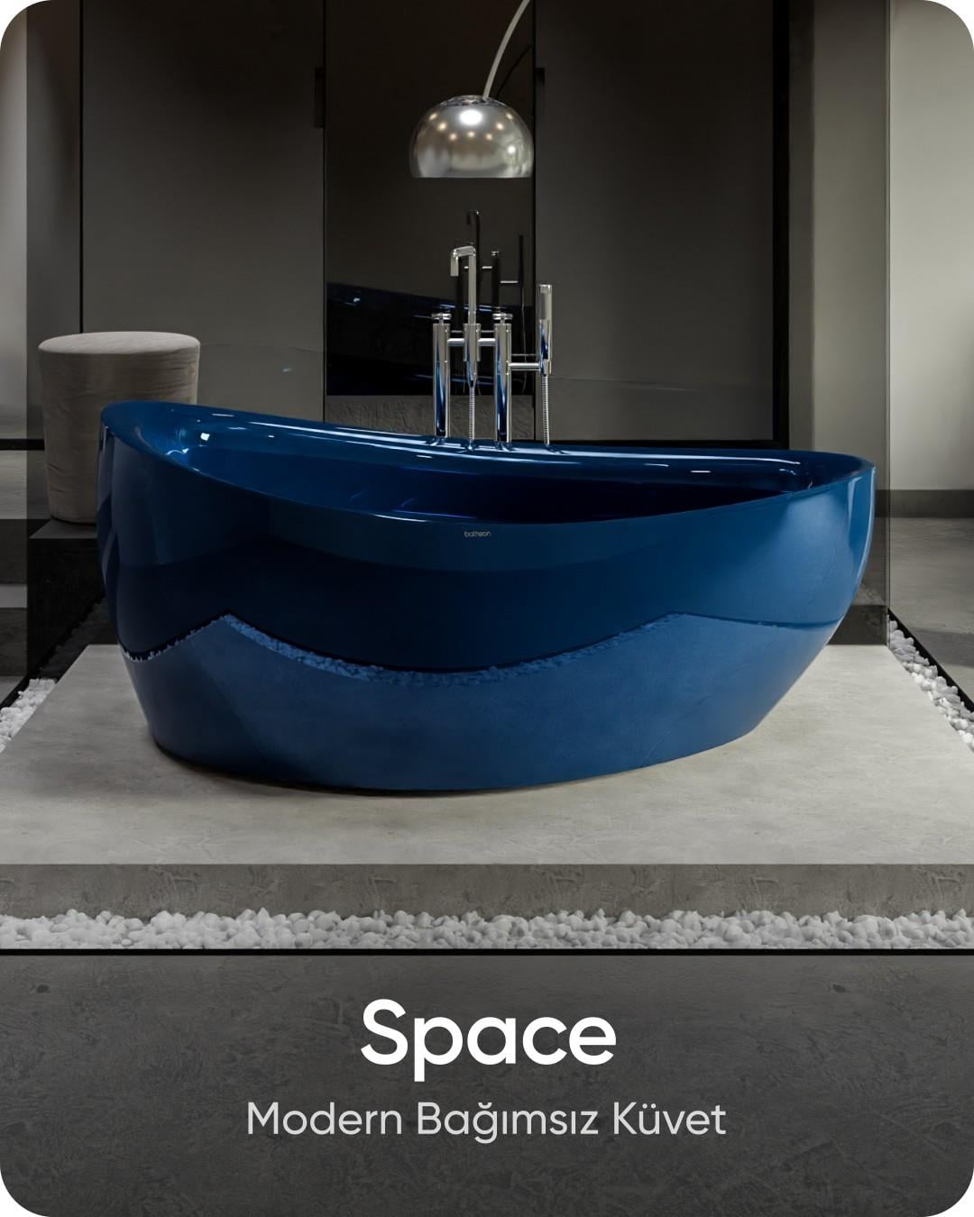 Space Gece Mavisi Bağımsız Küvet 172x96x75 cm