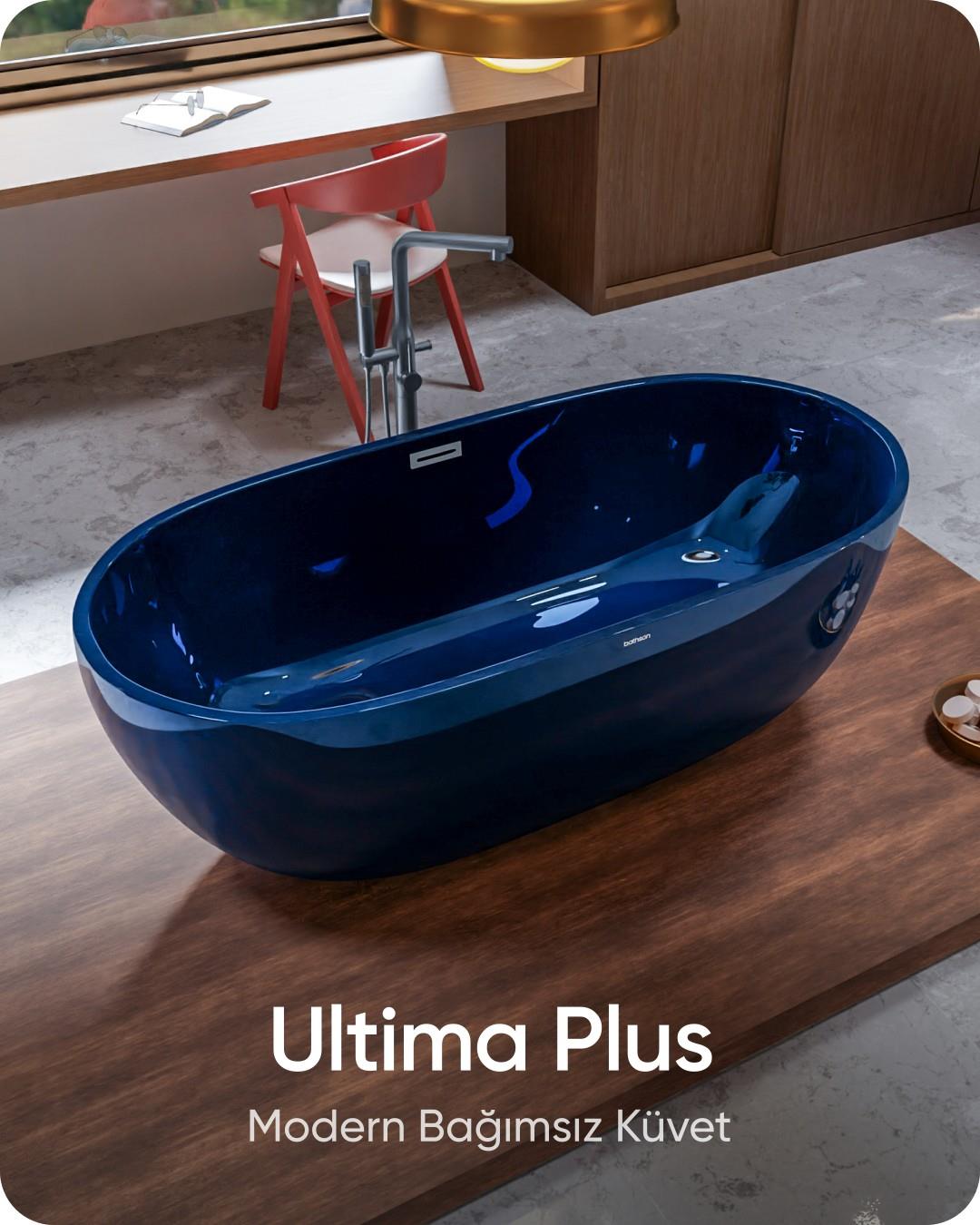 Ultima Plus Gece Mavisi Bağımsız Küvet 178x78x60 cm