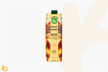 Get One Peach Power - %100 Şeftali Meyve Suyu (Zerdaçal ve Keten Tohumu) - 1 L