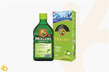Möller's Omega 3 - A Vitamini, D3 Vitamini, E Vitamini - Morina Balığı Karaciğer Yağı - Elma Aromalı - 250ml