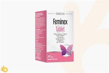 Orzax Feminex - Kalsiyum, Magnezyum, Ginseng, Vitis Vinifera, Vitex Agnus Castus - 30 Tablet