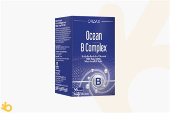 Orzax Ocean B Complex - B1, B2, B3, B5, B6, B12 Vitamini, Folik Asit, Biotin, Kolin - 50 Kapsül