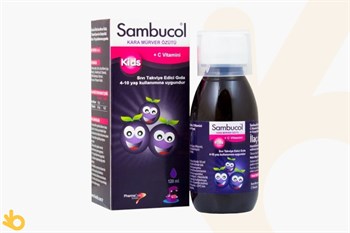 Sambucol Kids Kara Mürver Ekstresi, C Vitamini -  Takviye Edici Gıda - 120ml Şurup