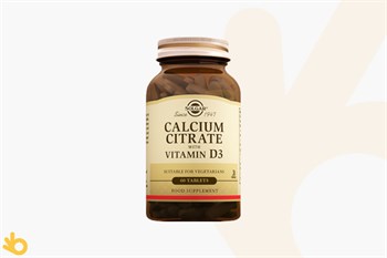Solgar Calcium Citrate with Vitamin D3 - Kalsiyum, D3 Vitamini - Takviye Edici Gıda - 60 Tablet