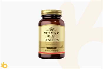 Solgar Vitamin C With Rose Hips - C Vitamini, Kuşburnu - Takviye Edici Gıda - 500mg - 100 Tablet