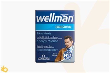 Vitabiotics Wellman - Ginseng, L-Karnitin, Çinko, Vitamin, Demir, Biotin - Erkeklere Özel - 30 Tablet