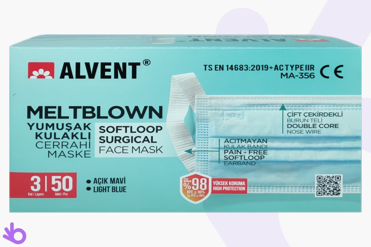 Alvent Meltblown Cerrahi Maske - Yüksek Koruma | bikalite