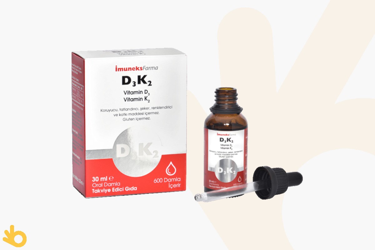İmuneks Farma D3 K2 Vitamini - Takviye Gıda - 30ml | bikalite