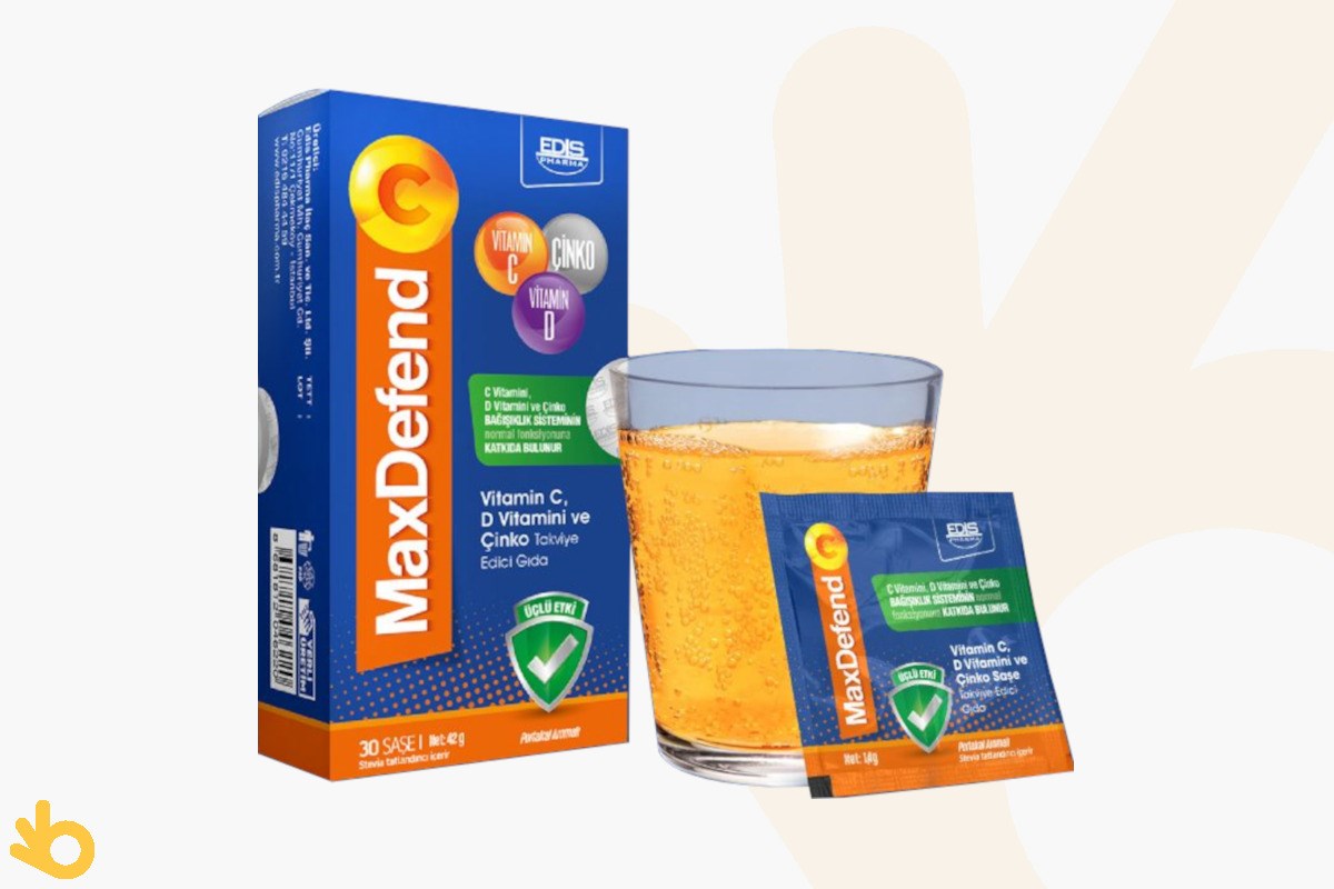 Maxdefend C Vitamini, D Vitamini ve Çinko - 30 Şase | bikalite