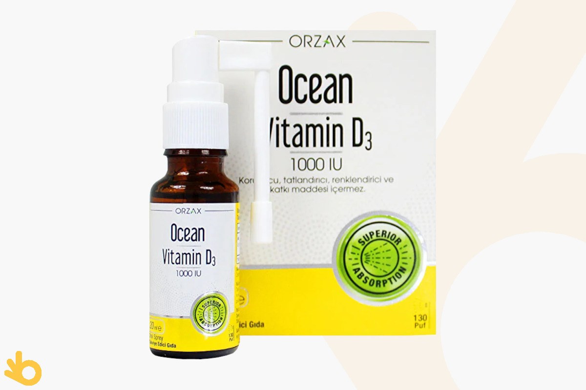Orzax Ocean Vitamin D3 - Takviye Edici Gıda - 1000 IU | bikalite