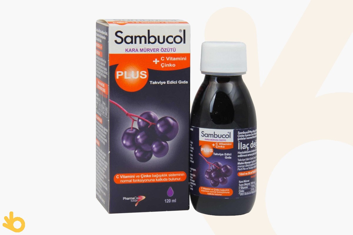 Sambucol Plus Kara Mürver, Vitamin C, Çinko - 120ml | bikalite