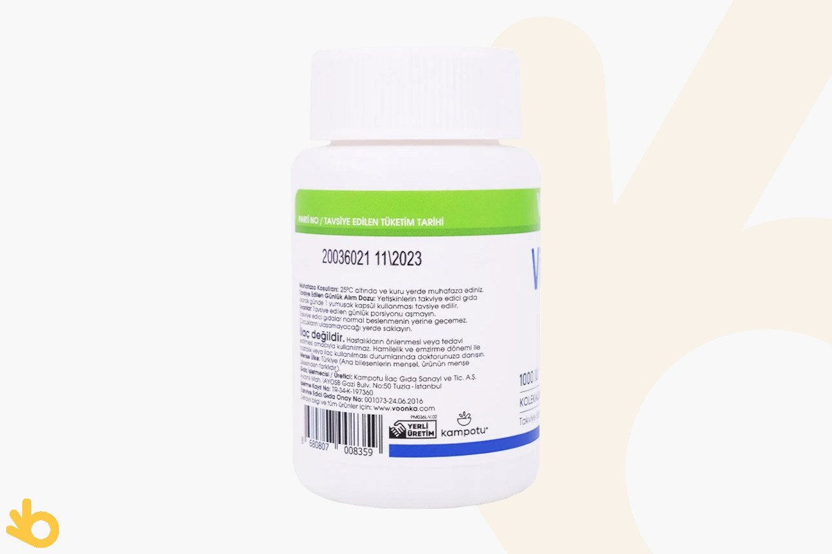 Voonka Vitamin D / Kolekalsiferol - 102 Kapsül | bikalite