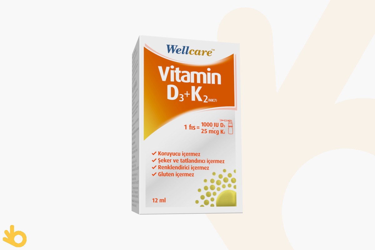 Wellcare Vitamin D3 K2 Takviye Edici Gıda - 12ml Sprey | bikalite