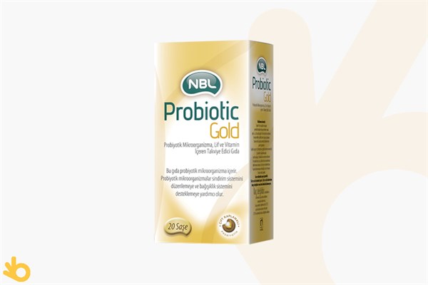 NBL Probiotic Gold - Probiyotik, Vitamin A, B1, B2, B6, C, E, Lif - Takviye Edici Gıda - 20 Saşe
