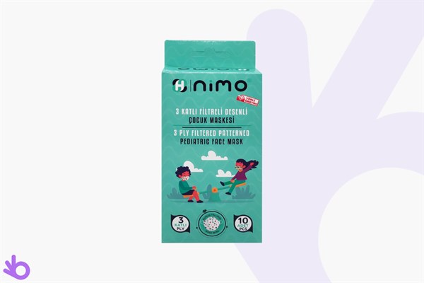 Nimo Çocuk Maskesi - 3 Katlı Mikroflement Kumaşlı ve 10'lu Paket