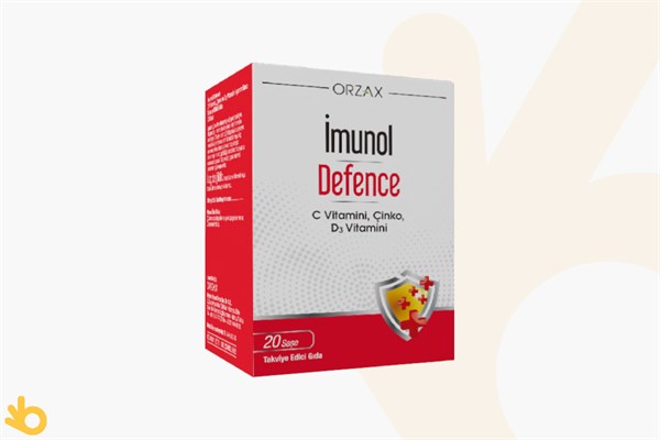 Orzax İmunol Defence - C Vitamini, D3 Vitamini, Çinko - Takviye Edici Gıda - 20 Saşe