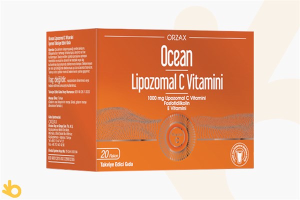 Orzax Ocean Lipozomal C Vitamini 1000mg, Fosfotidilkolin, E Vitamini - Takviye Edici Gıda - 20 Flakon