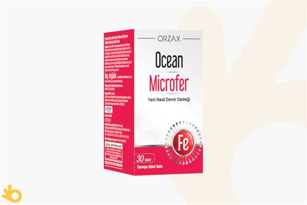 Orzax Ocean Microfer Tablet - Demir Desteği - Takviye Edici Gıda - 30 Tablet