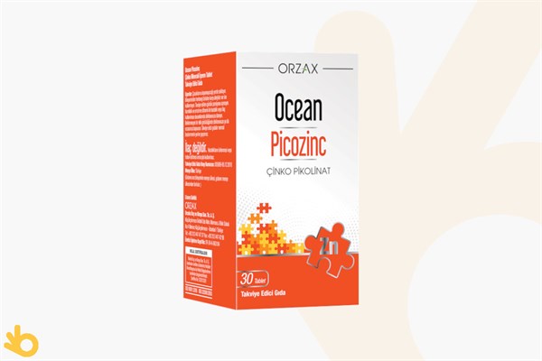 Orzax Ocean Picozinc - Çinko Pikolinat Takviye Edici Gıda - 30 Tablet