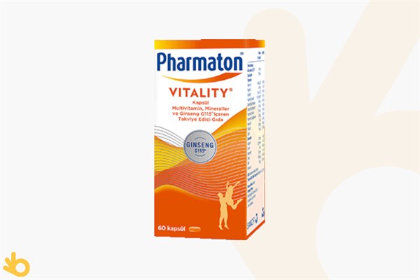 Pharmaton Vitality - Multivitamin, Multimineral, Ginseng G115 - Takviye Edici Gıda - 60 Kapsül 