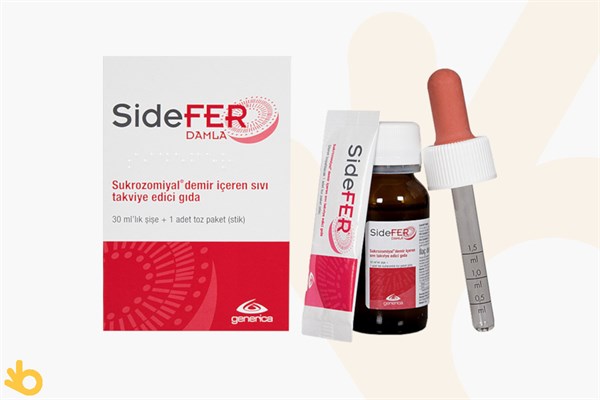 Sidefer Damla - Sukrozomiyal Demir İçeren Takviye Edici Gıda - 30ml