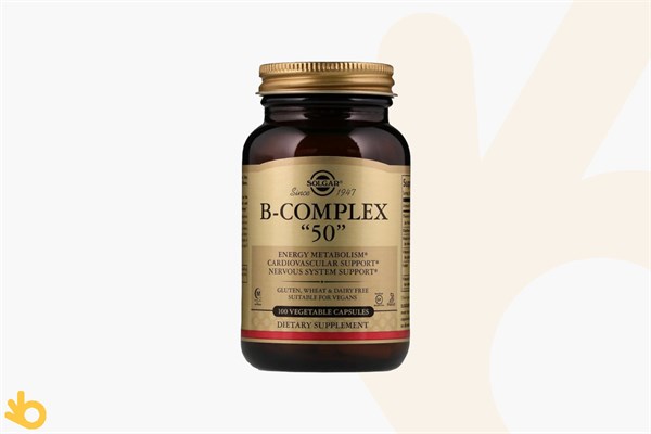 Solgar Vitamin B Complex - B1, B2, B3, B4, B6, B12 Vitamini, Folik Asit, Biotin, İnositol - 100 Kapsül