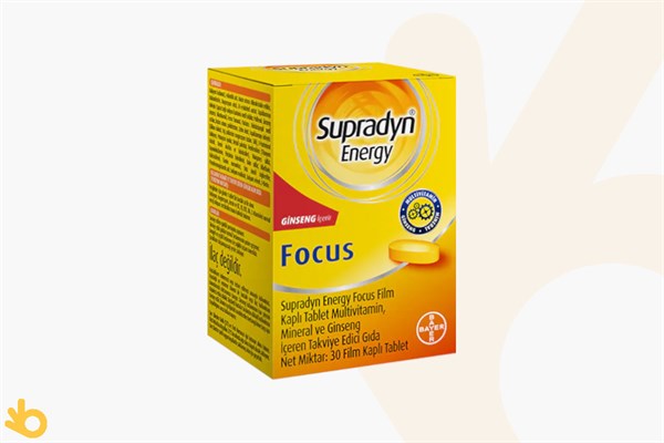 Supradyn Energy Focus - Multivitamin, Mineral, Ginseng, Polifenol Takviye Edici Gıda - 30 Tablet