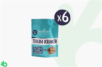 Munchey Tohum Kraker Deniz Tuzu 6'lı Paket - Glutensiz, Vegan, Yüksek Lif - 240gr