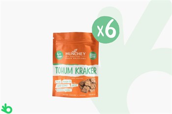 Munchey Tohum Kraker Soğan ve Sarımsaklı 6'lı Paket - Vegan, Protein, Yüksek Lif - 240gr