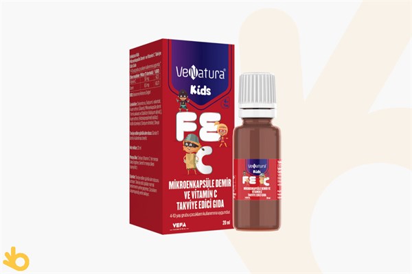 VeNatura Kids Mikroenkapsüle Demir ve C Vitamini - Takviye Edici Gıda - 20ml