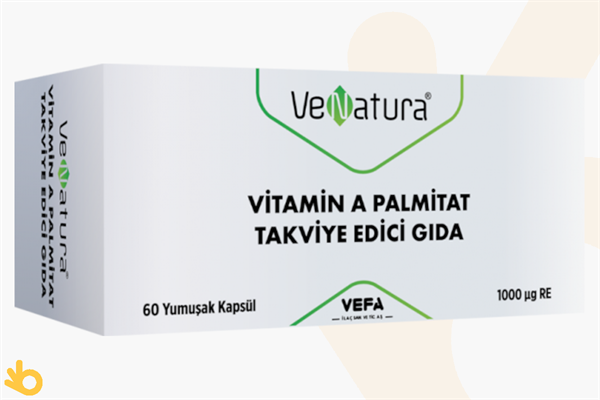 VeNatura A Vitamini Palmitat - Takviye Edici Gıda - 1000mcg RE - 60 Kapsül