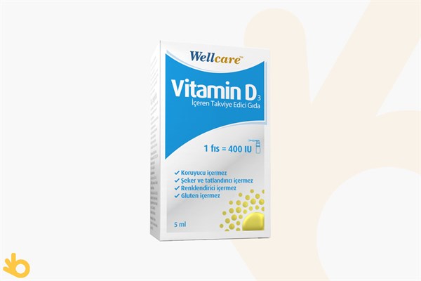 Wellcare Vitamin D3 - Takviye Edici Gıda - 400 IU - 5 ml Sprey