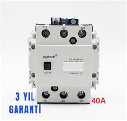 Kontaktörler, Kaçak Akımlar ve Şalt MalzemelerEgetech40A AC Kontaktör