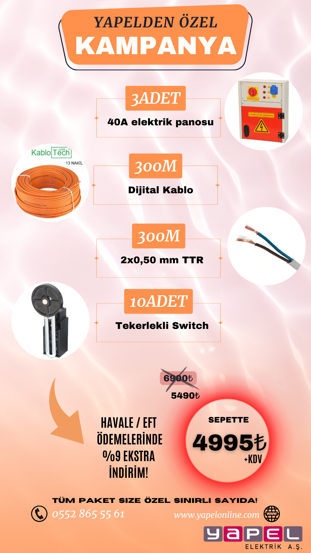 Asansör Tüm Ürünler (Elektrik, Elektronik, Mekanik, Hırdavat)YapelÖZEL KAMPANYA (SET)